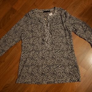 Black and White Patterned Women's Top